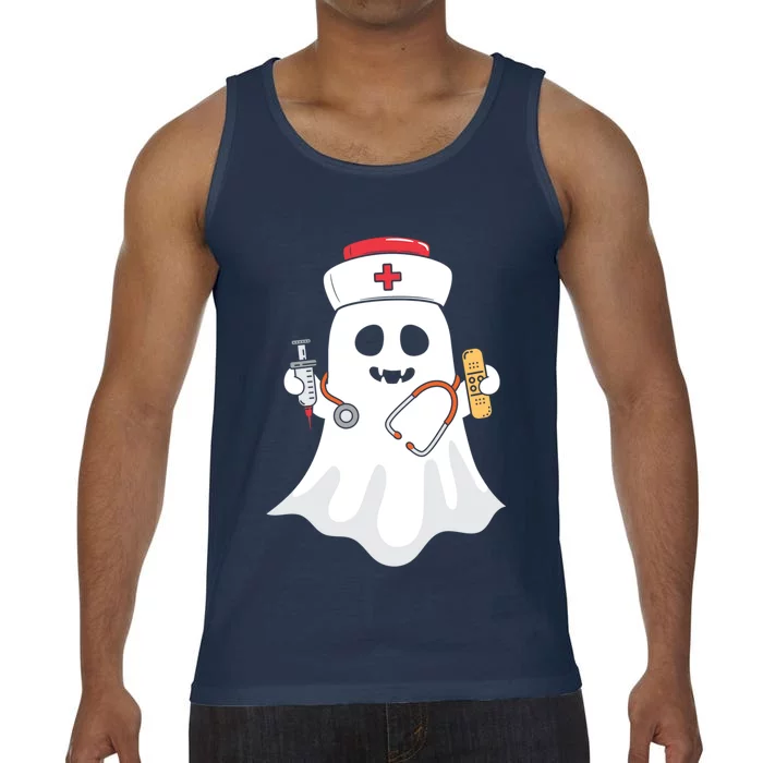 Halloween Nurse Ghost Scrub Top Halloween Costume Nursing Gift Comfort Colors® Tank Top