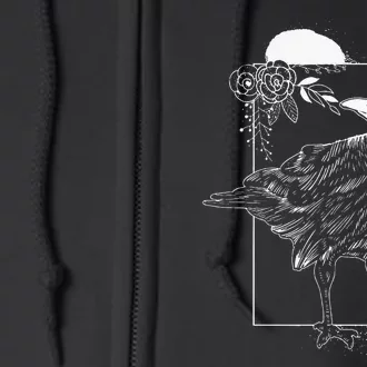 Halloween Night Gift Idea Birds Crow Full Zip Hoodie