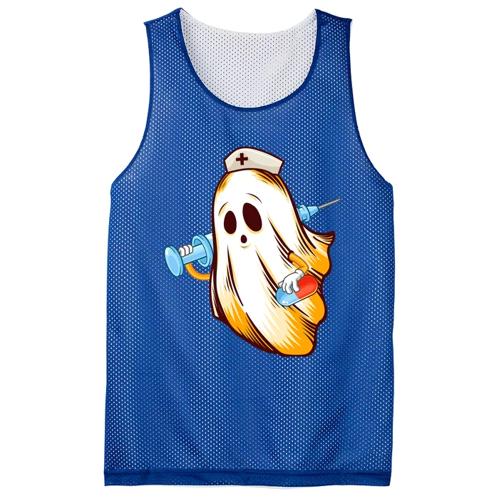 Halloween Nurse Ghost Scrub Nursing Cute Meaningful Gift Mesh Reversible Basketball Jersey Tank