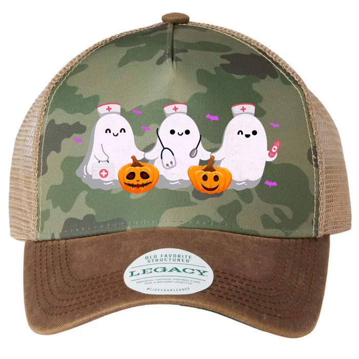 Halloween Nurse Ghosts Boo Crew Legacy Tie Dye Trucker Hat