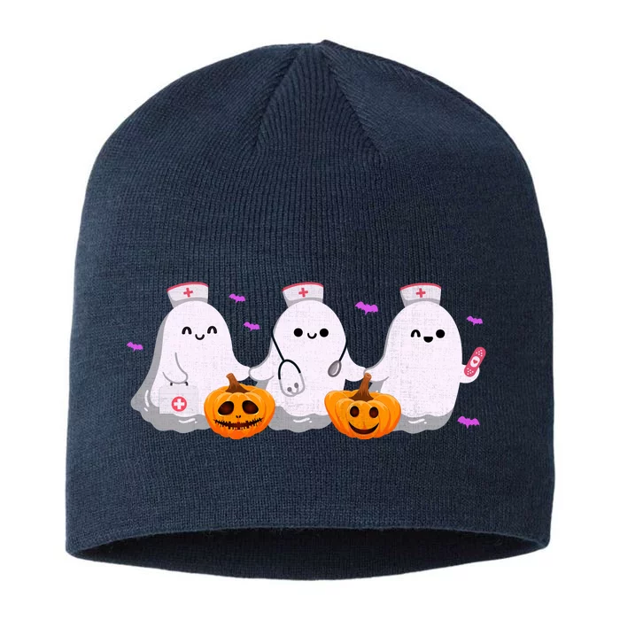 Halloween Nurse Ghosts Boo Crew 8 1/2in Sustainable Knit Beanie