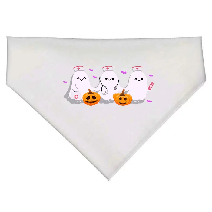 Halloween Nurse Ghosts Boo Crew USA-Made Doggie Bandana