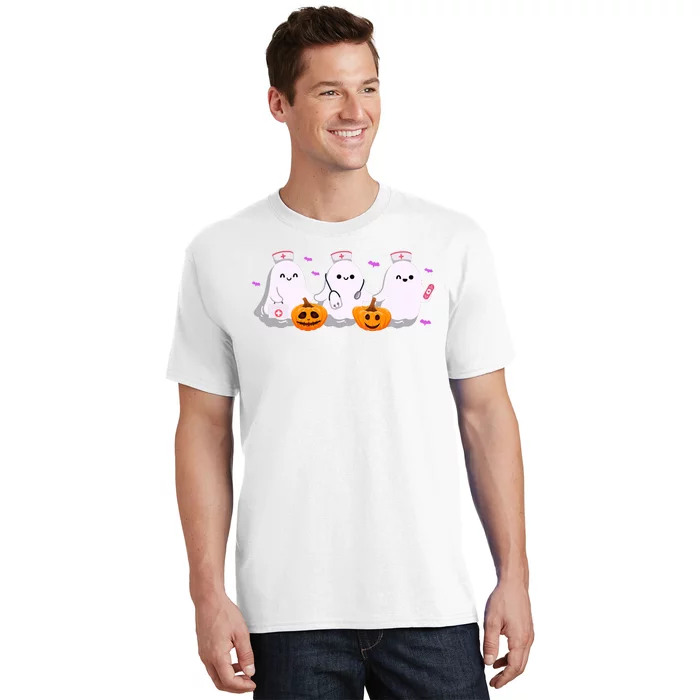 Halloween Nurse Ghosts Boo Crew T-Shirt