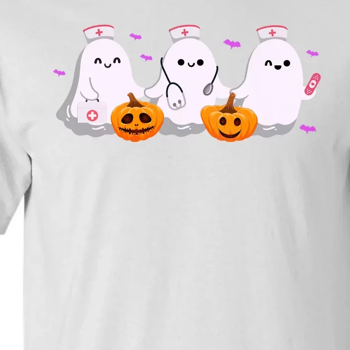 Halloween Nurse Ghosts Boo Crew Tall T-Shirt