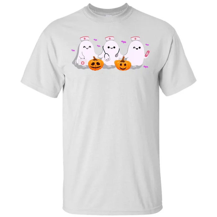 Halloween Nurse Ghosts Boo Crew Tall T-Shirt