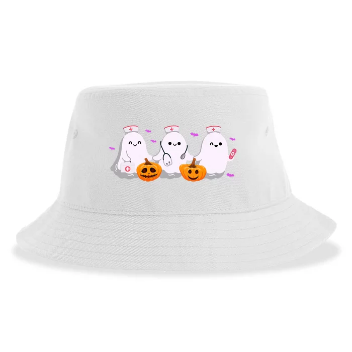 Halloween Nurse Ghosts Boo Crew Sustainable Bucket Hat