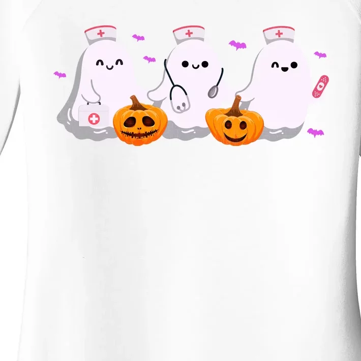 Halloween Nurse Ghosts Boo Crew Women's Perfect Tri Tunic Long Sleeve Shirt