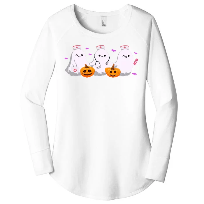 Halloween Nurse Ghosts Boo Crew Women's Perfect Tri Tunic Long Sleeve Shirt