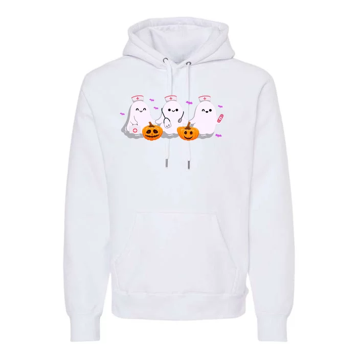 Halloween Nurse Ghosts Boo Crew Premium Hoodie