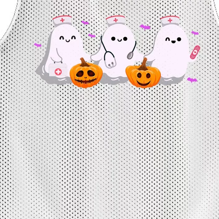 Halloween Nurse Ghosts Boo Crew Mesh Reversible Basketball Jersey Tank