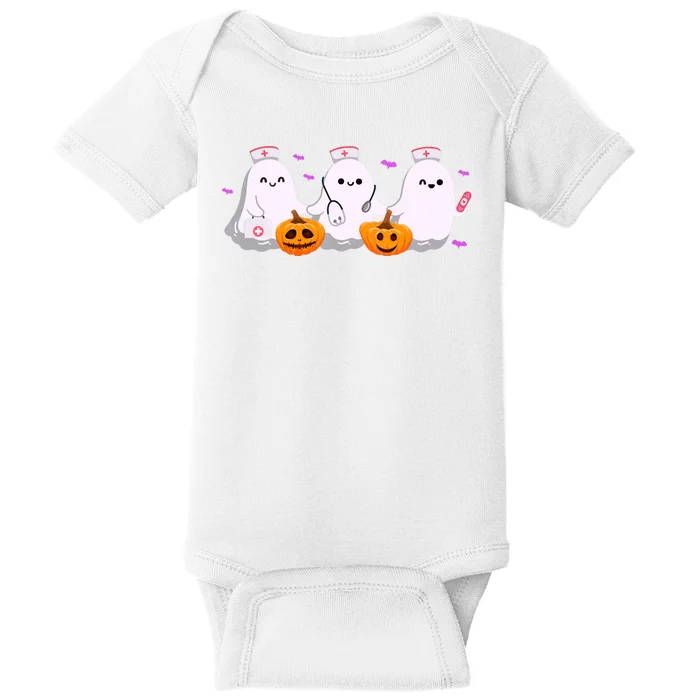 Halloween Nurse Ghosts Boo Crew Baby Bodysuit