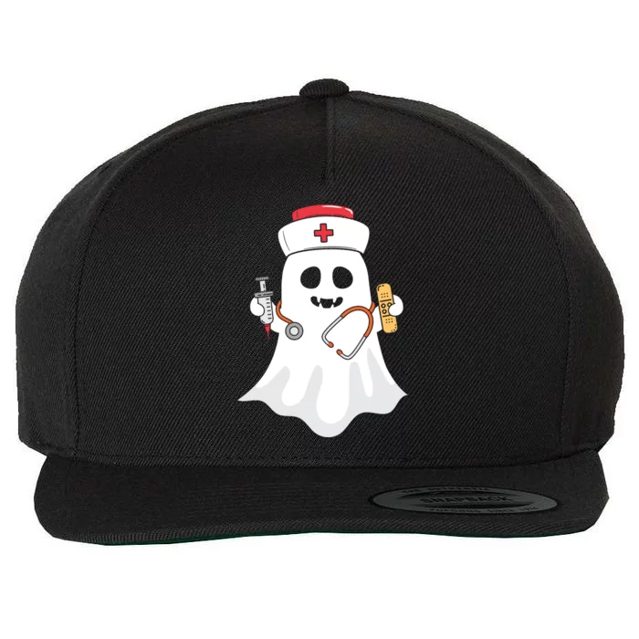 Halloween Nurse Ghost Scrub Top Halloween Costume Nursing Gift Wool Snapback Cap