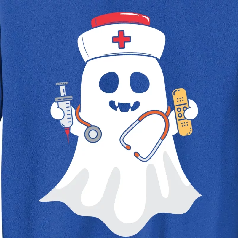 Halloween Nurse Ghost Scrub Top Halloween Costume Nursing Gift Tall Sweatshirt