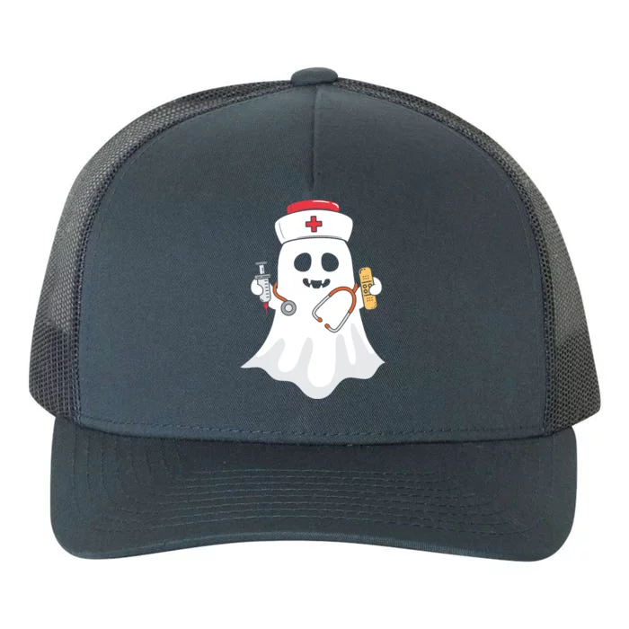 Halloween Nurse Ghost Scrub Top Halloween Costume Nursing Gift Yupoong Adult 5-Panel Trucker Hat