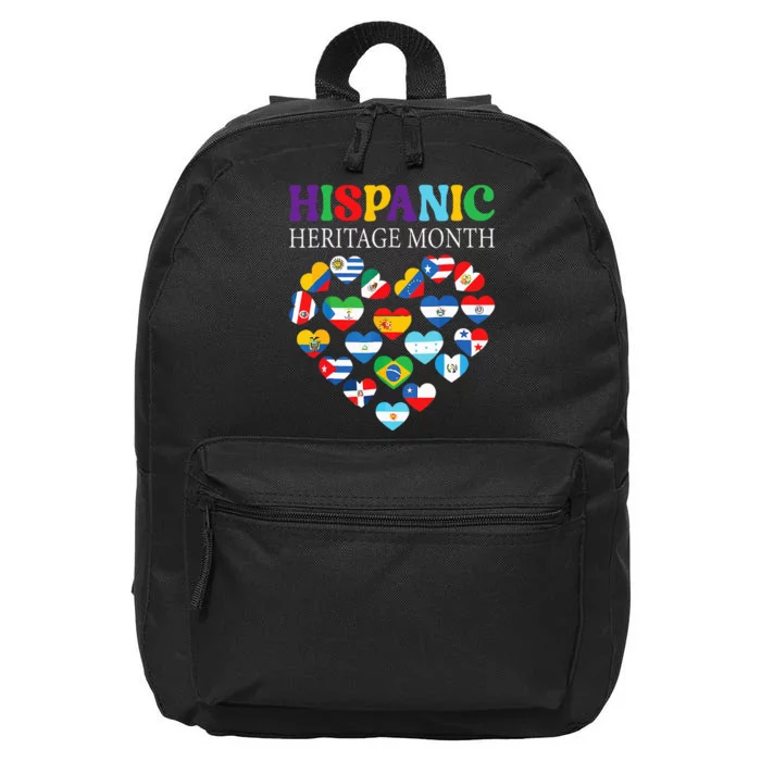 Happy National Hispanic Heritage Month All Countries Heart 16 in Basic Backpack