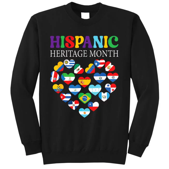 Happy National Hispanic Heritage Month All Countries Heart Tall Sweatshirt