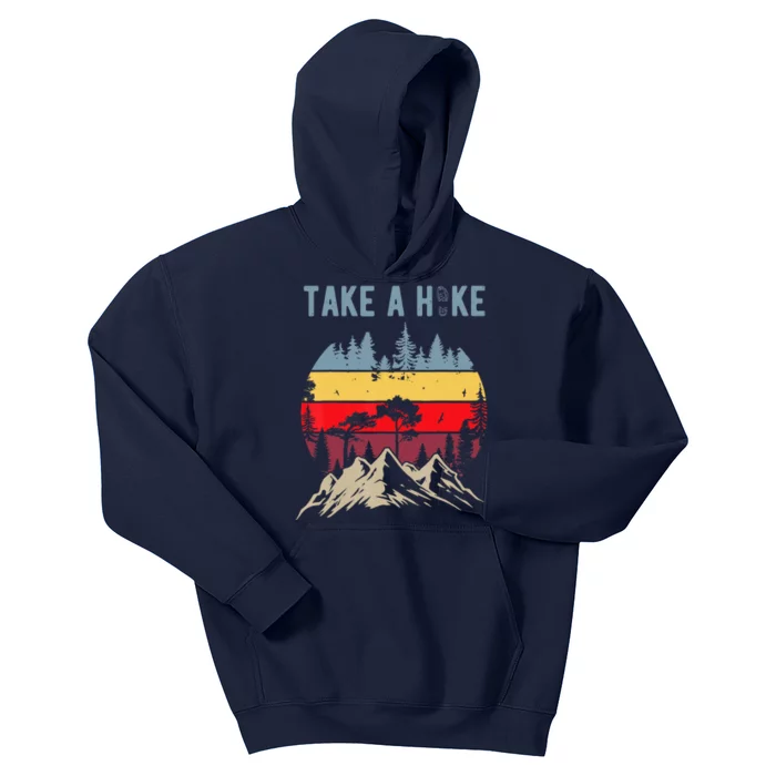 Hiking Nature Hike Hiker Outdoor Funny Take A Hike Kids Hoodie