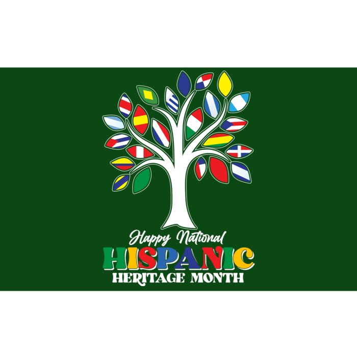 Happy National Hispanic Heritage Month Flag Tree Bumper Sticker