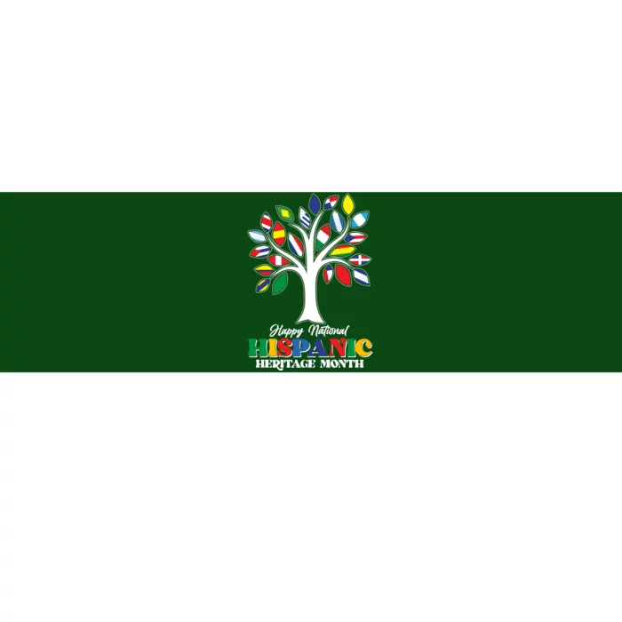 Happy National Hispanic Heritage Month Flag Tree Bumper Sticker