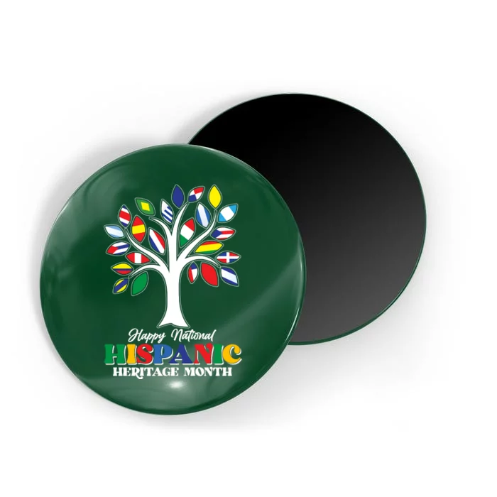 Happy National Hispanic Heritage Month Flag Tree Magnet