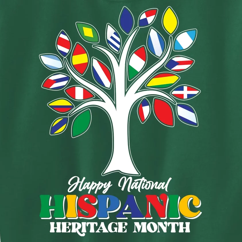 Happy National Hispanic Heritage Month Flag Tree Kids Sweatshirt