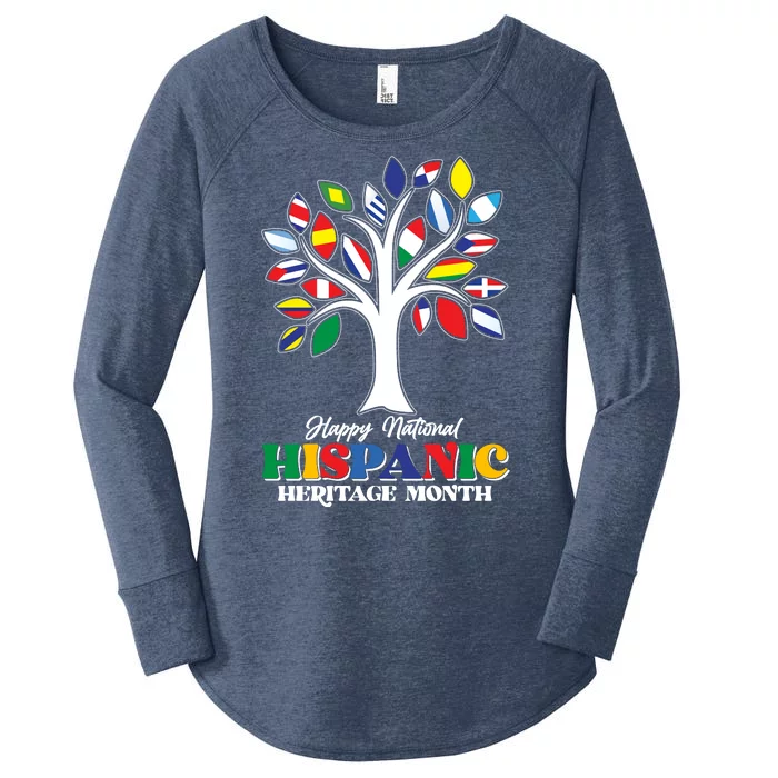 Happy National Hispanic Heritage Month Flag Tree Women's Perfect Tri Tunic Long Sleeve Shirt