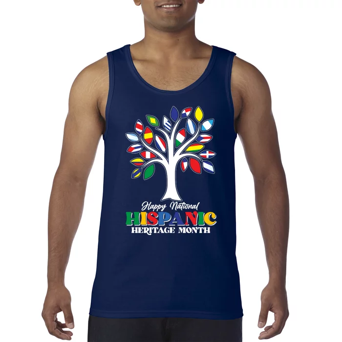 Happy National Hispanic Heritage Month Flag Tree Tank Top