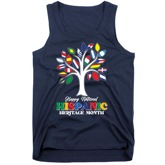 Happy National Hispanic Heritage Month Flag Tree Tank Top