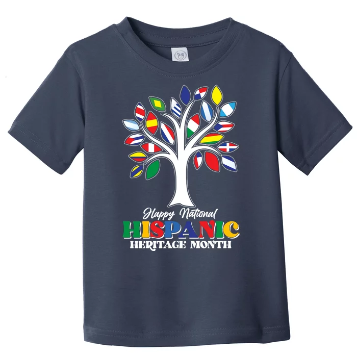 Happy National Hispanic Heritage Month Flag Tree Toddler T-Shirt