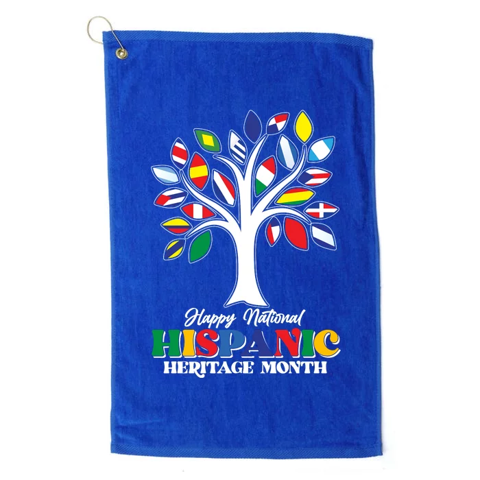 Happy National Hispanic Heritage Month Flag Tree Platinum Collection Golf Towel