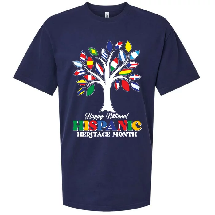 Happy National Hispanic Heritage Month Flag Tree Sueded Cloud Jersey T-Shirt