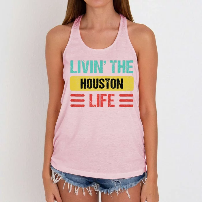 Houston Name Women's Knotted Racerback Tank