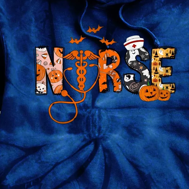 Halloween Nurse Halloween Tie Dye Hoodie