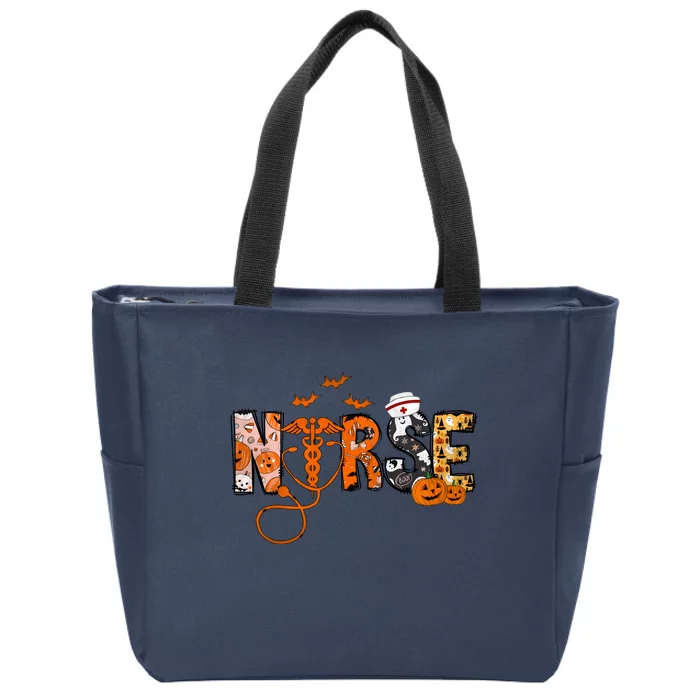 Halloween Nurse Halloween Zip Tote Bag