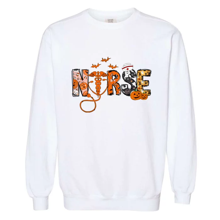 Halloween Nurse Halloween Garment-Dyed Sweatshirt