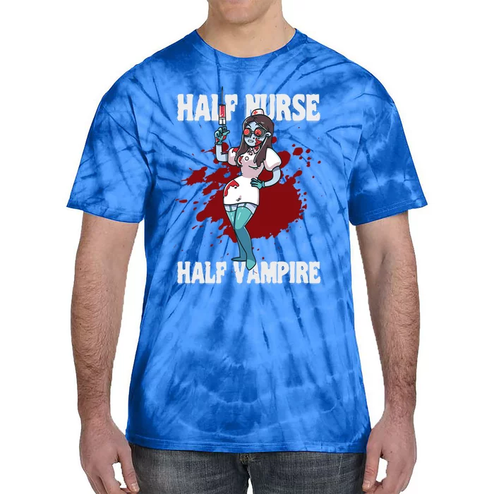 Half Nurse Half Vampire Blood Vampire Cute Gift Tie-Dye T-Shirt