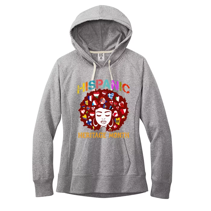 Happy National Heritage Month Tree Hispanic Latino Flags Women's Fleece Hoodie