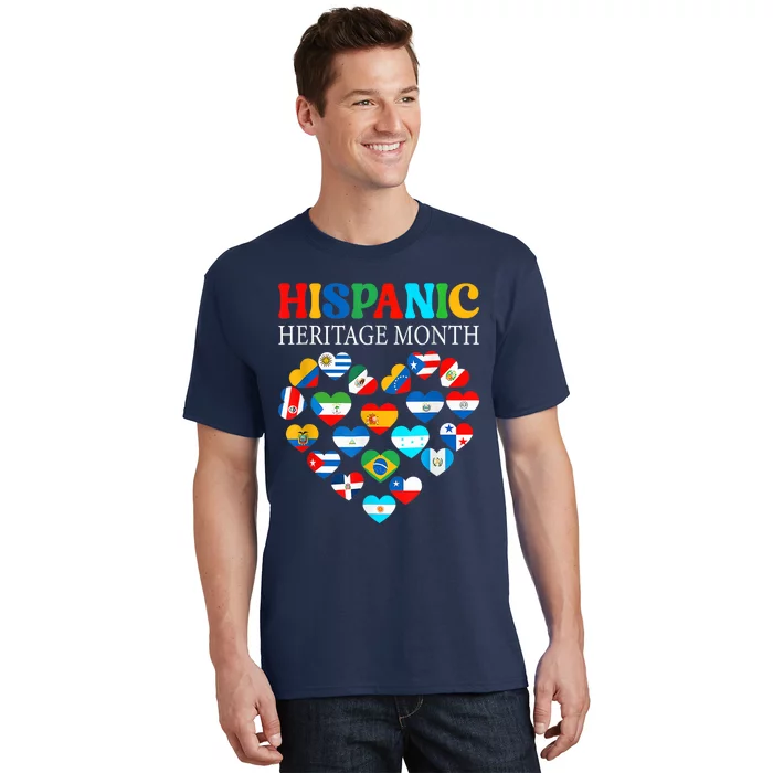 Happy National Hispanic Heritage Month All Countries Heart T-Shirt