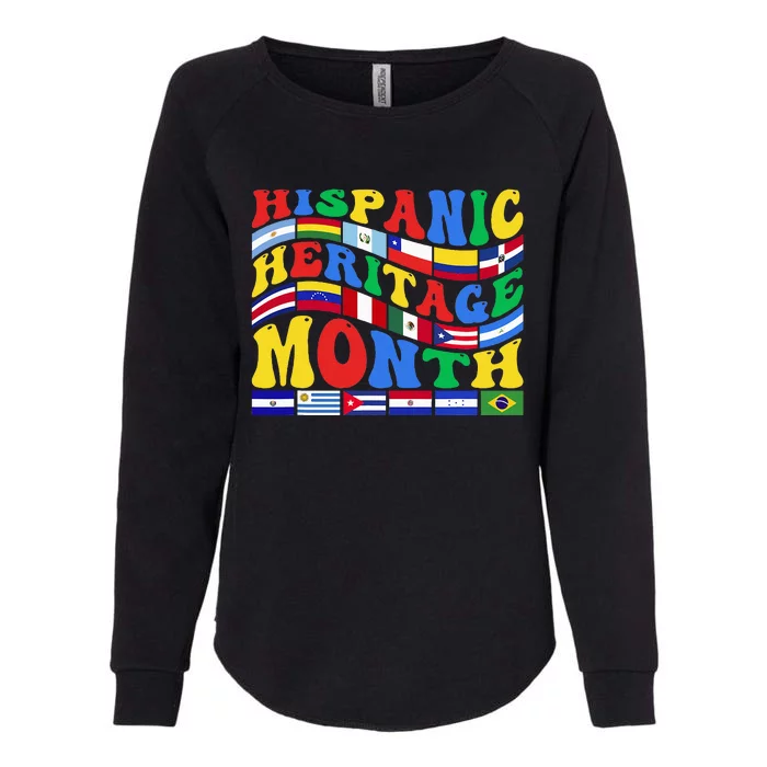 Happy National Hispanic Heritage Month All Countries Groovy Womens California Wash Sweatshirt