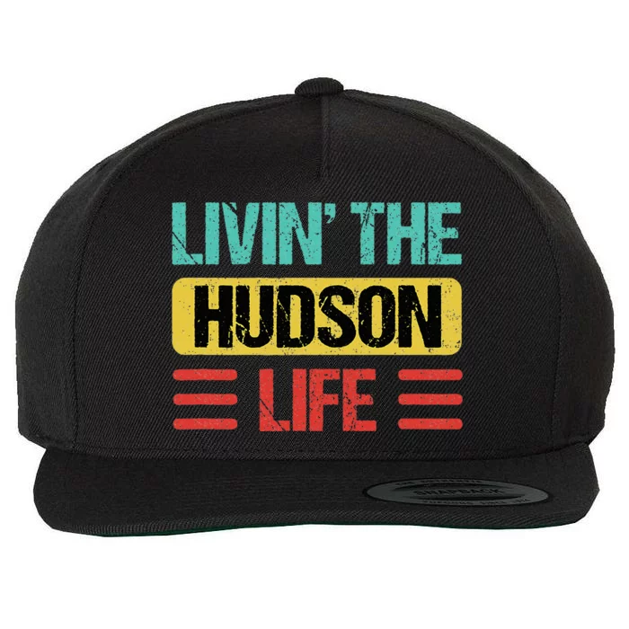 Hudson Name Wool Snapback Cap