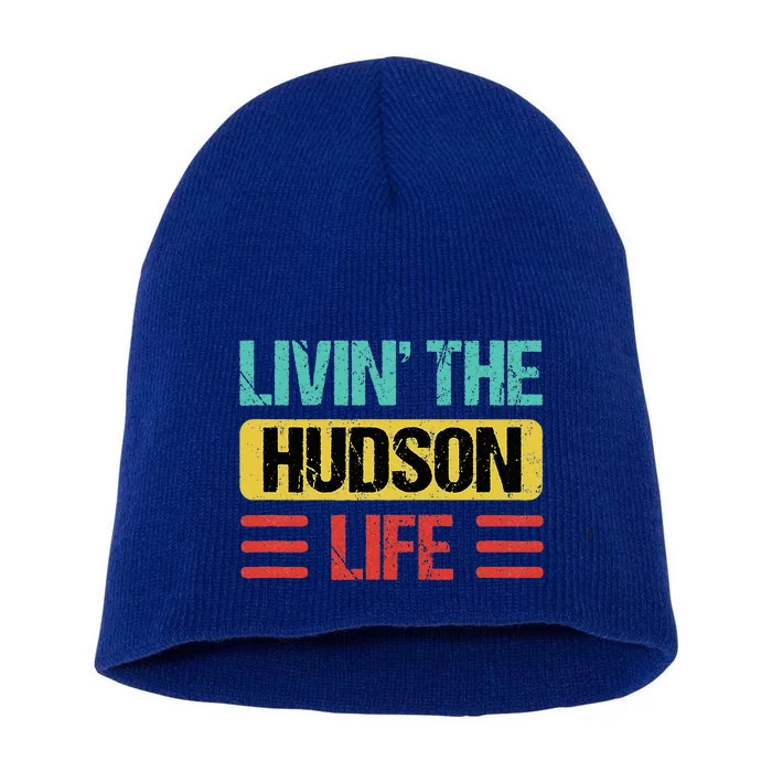 Hudson Name Short Acrylic Beanie