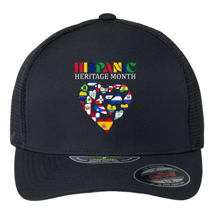 Happy National Hispanic Heritage Month All Countries Flexfit Unipanel Trucker Cap