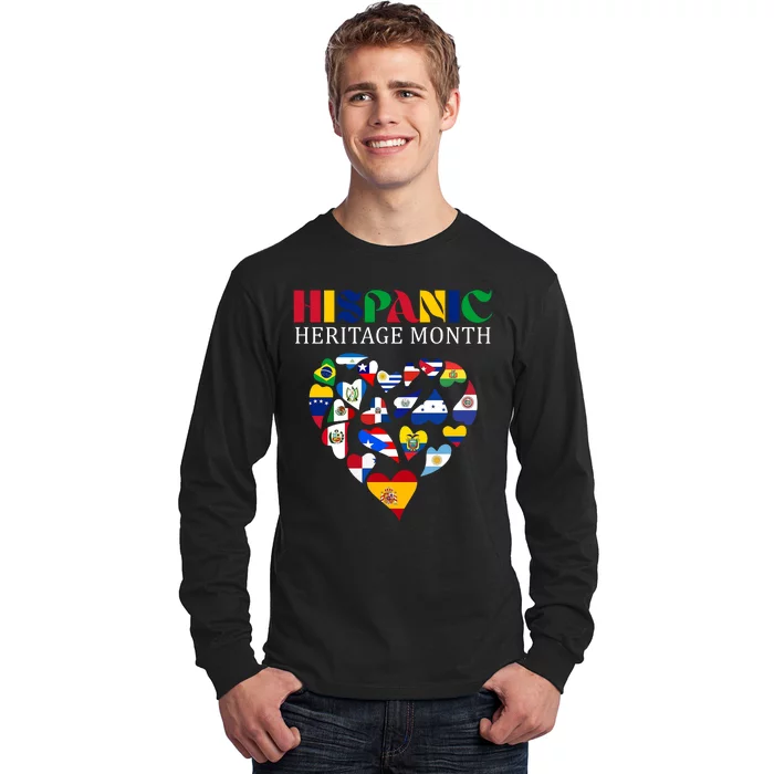 Happy National Hispanic Heritage Month All Countries Long Sleeve Shirt