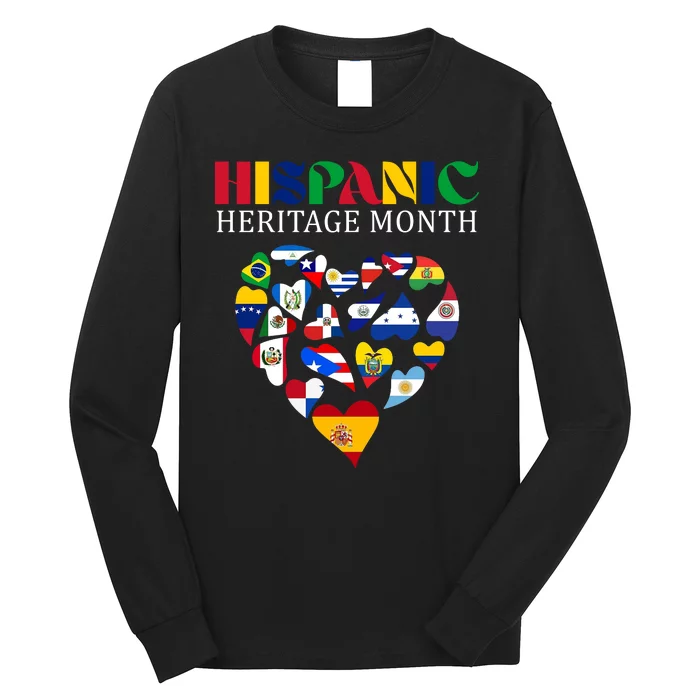 Happy National Hispanic Heritage Month All Countries Long Sleeve Shirt