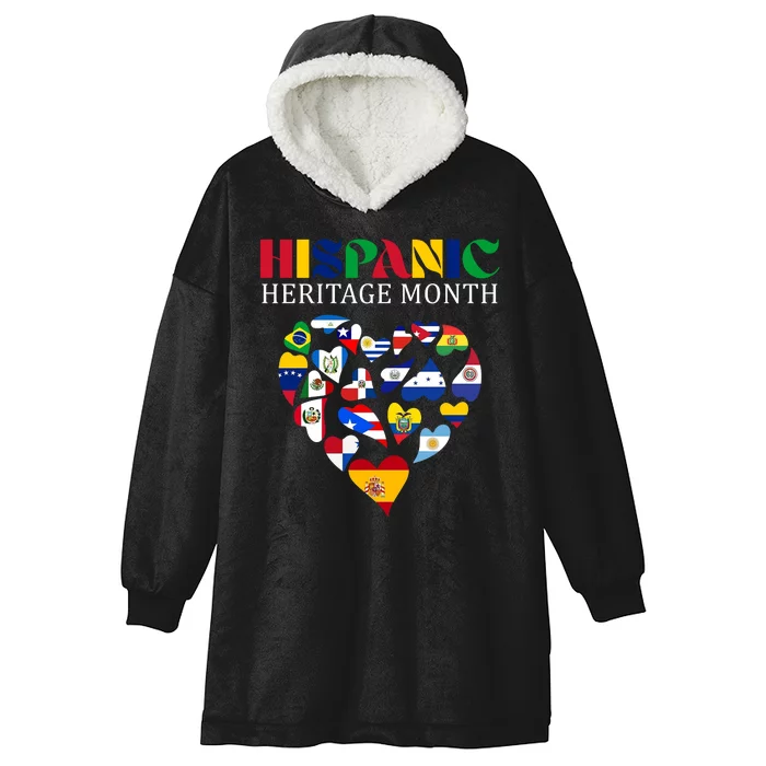 Happy National Hispanic Heritage Month All Countries Hooded Wearable Blanket