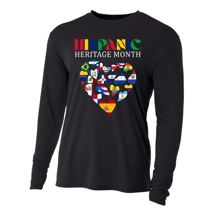 Happy National Hispanic Heritage Month All Countries Cooling Performance Long Sleeve Crew