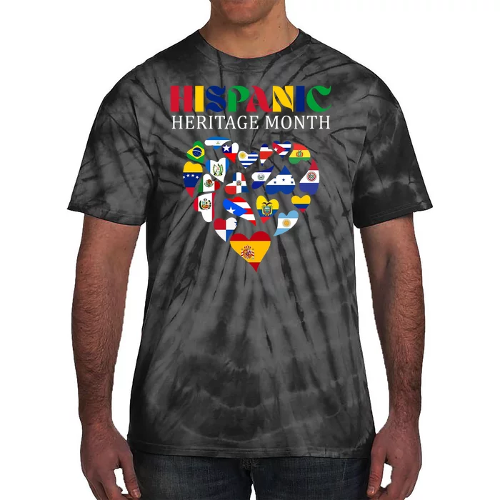 Happy National Hispanic Heritage Month All Countries Tie-Dye T-Shirt