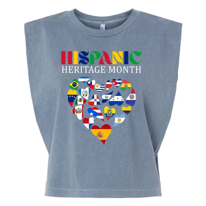 Happy National Hispanic Heritage Month All Countries Garment-Dyed Women's Muscle Tee