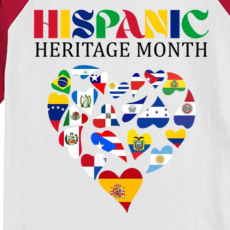 Happy National Hispanic Heritage Month All Countries Kids Colorblock Raglan Jersey