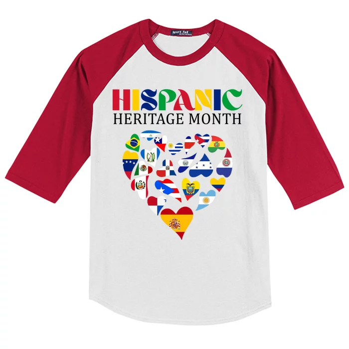 Happy National Hispanic Heritage Month All Countries Kids Colorblock Raglan Jersey